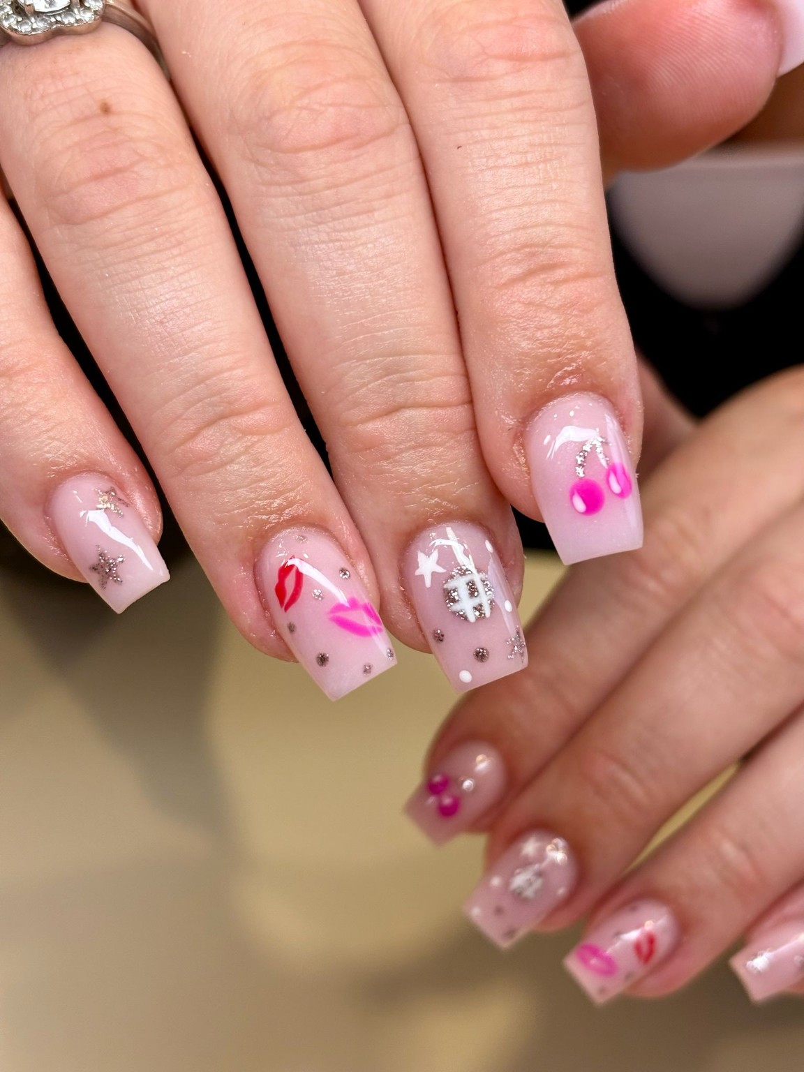 Pink nail art